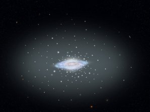 Rozložení kulových hvězdokup v okolí naší Galaxie Autor: NASA, ESA, and A. Feild (STScI)