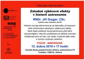 Science Café: RNDr. Jiří Grygar, CSc.: Záludné výběrové efekty v historii astronomie