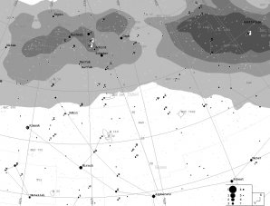 Vyhledávací mapka pro kometu C/2019 Y1 Autor: Martin Mašek, Guide9