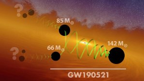 Umělecké ztvárnění ilustruje hierarchické schéma pro splynutí černých děr Autor: LIGO/Caltech/MIT/R. Hurt (IPAC)