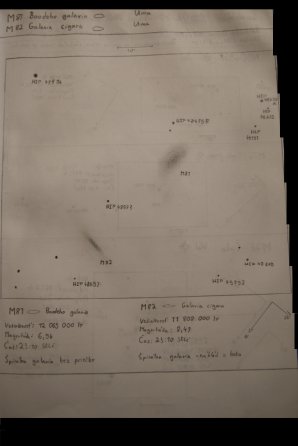 Záznam pozorování Bodeho galaxií z deníku Milana Palíka. Autor: Milan Palík
