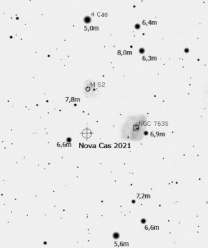 Hledací mapka pro Nova Cas 2021, detail Autor: Stellarium