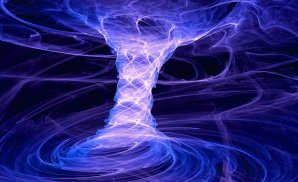 Umělecká představa stabilní červí díry udržené gravitací a elektromagnetickým polem. Autor: ESO/Scientific American