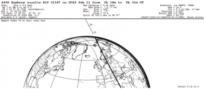 Viditelnost zákrytu hvězdy planetkou Bambery 11. 2. 2022 Autor: Hvězdárna Rokycany