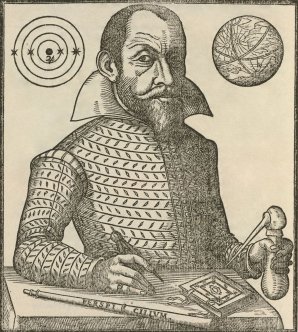 Simon Marius na rytině ze spisu Mundus Iovialis z roku 1614 Autor: Wikimedia Commons