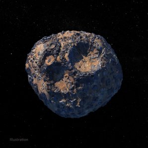 Umělecká představa možného vzhledu planetky Psyche Autor: NASA/JPL