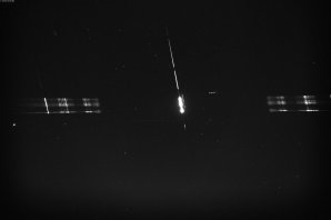 Obr. 8: Souhrnný snímek spektra bolidu 20240128_201740 ze spektrografu VM SPNW (rozlišení 0,25 nm/px). Autor: Hvězdárna Valašské Meziříčí, p.o.