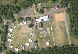 Areál Melchiorova Huť z oběžné dráhy Areál Melchiorova Huť z oběžné dráhy