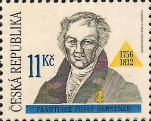 Portrét F. J. Gerstnera na české poštovní známce. Autor: M. Ondráček