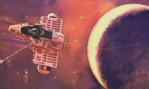 Umělecká představa přiblížení sondy Veněra 3 k Venuši. Autor: Russian Embassy/Twitter