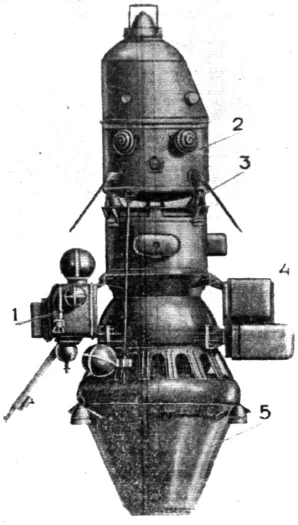 Nákres sovětské sondy Luna 10. Autor: drewexmachina.com