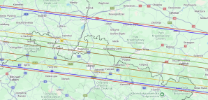 Austria - mapa stínu z programu Occult