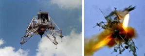 Katapultáž Neila Armstronga z experimentální platformy LLRV-1. Autor: NASA