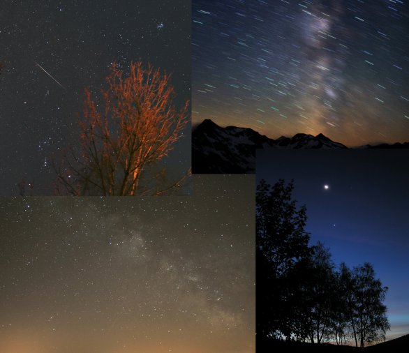 Snímky vyfocené fotoaparátem na pevném stativu Autor: Klub astronomů Liberecka