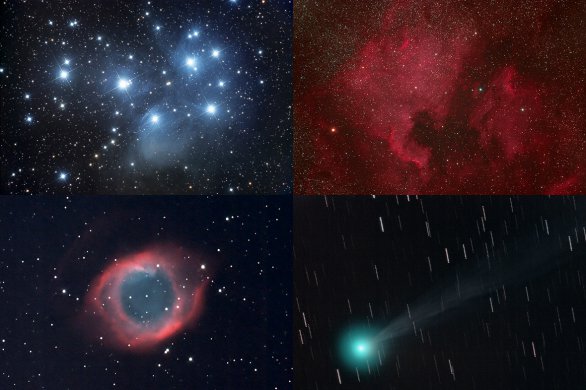 Objekty nafocené v primárním ohnisku dalekohledu umístěném na paralaktické montáži Autor: Martin Myslivec