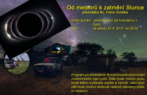 Přednáška Petra Horálka na úpické hvězdárně. Autor: Hvězdárna v Úpici Přednáška Petra Horálka na úpické hvězdárně. Autor: Hvězdárna v Úpici