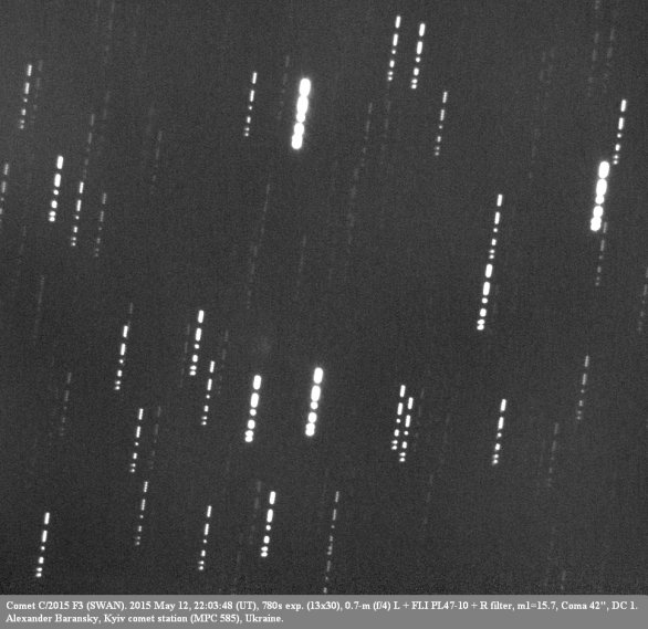 Kometa C/2015 F3 (SWAN) na fotce od Alexandra Baranskyho Autor: Alexander Baransky