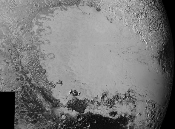 Ukázka odlišných oblastí na Plutu ve velkém detailu Autor: NASA/JHUAPL/SWRI