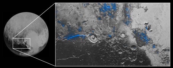 Výskyt ledu na povrchu Pluta Autor: NASA/JHUAPL/SWRI