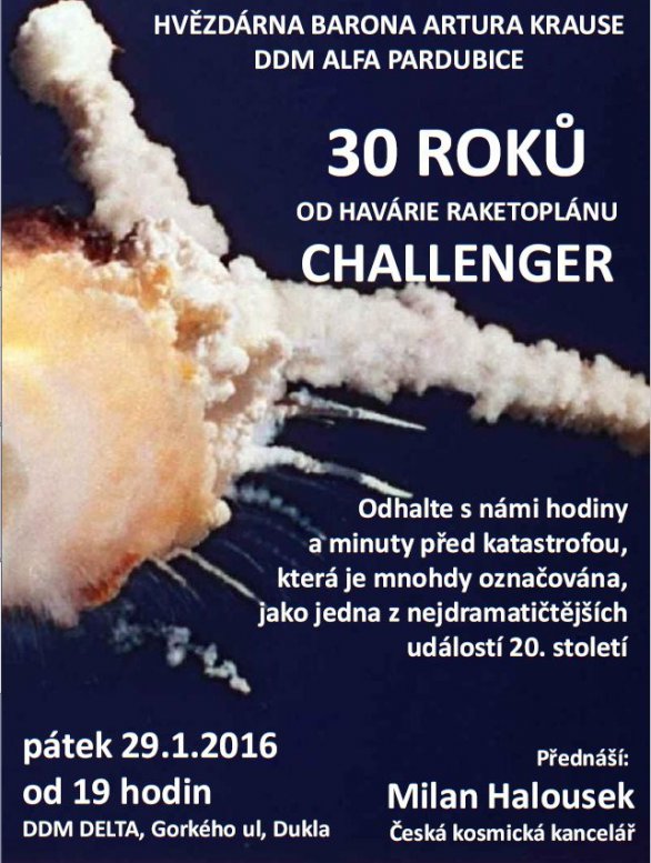 Přednáška: 30 roků od havárie amerického raketoplánu Challenger Autor: Hvězdárna barona Artura Krause