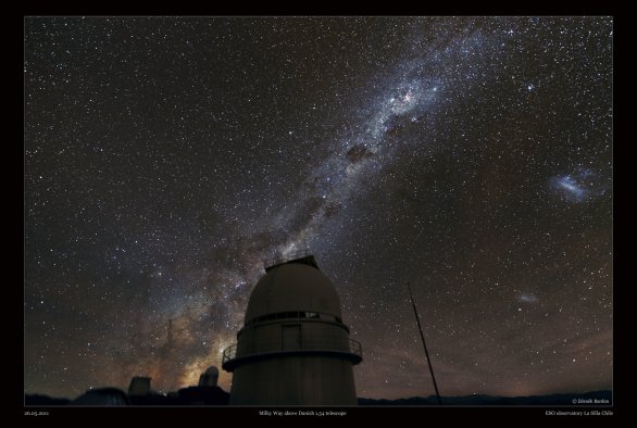 Mléčná dráha v Chile nad Dánským dalekohledem na observatoři La Silla. Autor: Zdeněk Bardon