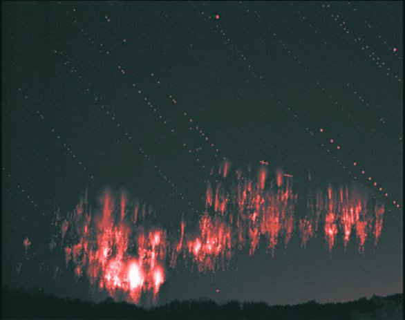 Všechny Red sprites z jižní MCS bouře. Autor: Martin Popek