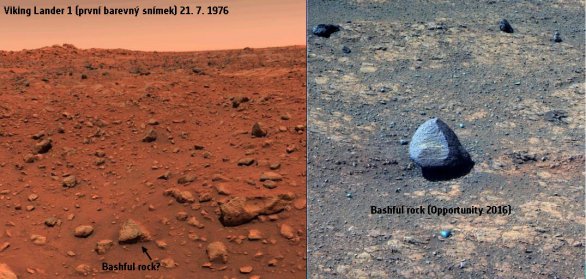 Kameny Bashful a Bashful II na Marsu. Viking 1 a Opportunity Autor: NASA