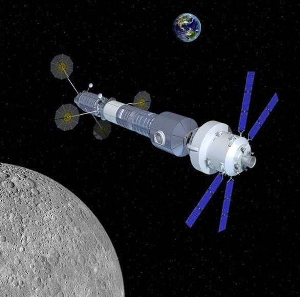 Stanice u Měsíce postavená na základě modulů z lodí Cygnus Autor: Orbital ATK