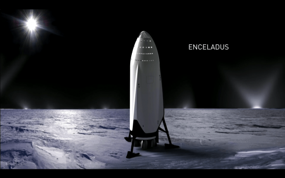 ITS na Enceladu, vizualizace Autor: SpaceX