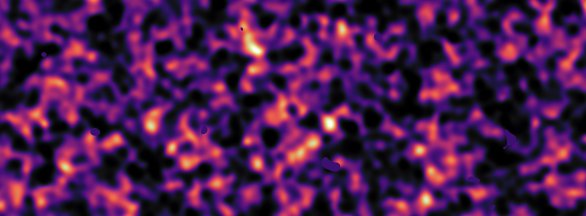 Mapa rozložení temné hmoty podle přehlídky KiDS (region G12) Autor: Kilo-Degree Survey Collaboration/H. Hildebrandt & B. Giblin/ESO