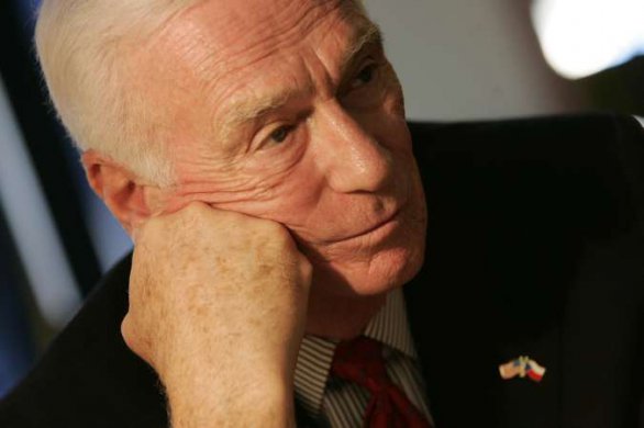 Zamyšlený Eugene Cernan při své poslední návštěvě v Praze (2008). Autor: Archiv Jiřího Grygara.