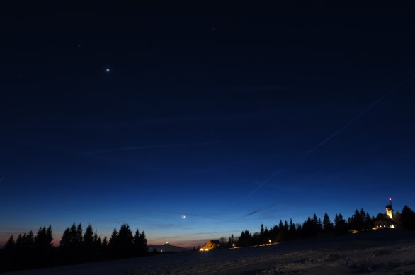 Měsíc, Venuše a Mars večer 29. ledna 2017 Autor: Martin Gembec