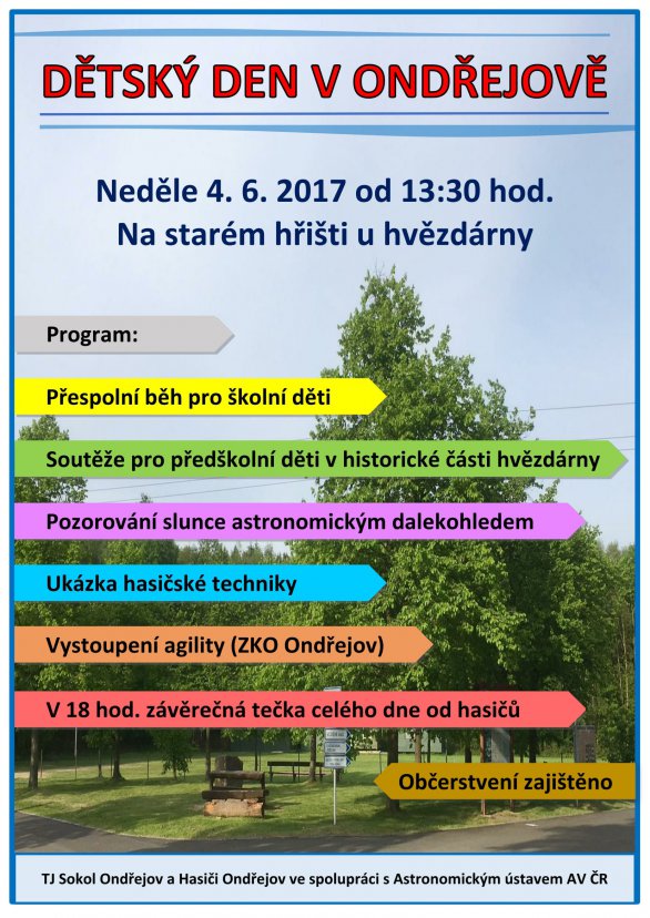 Dětský den v Ondřejově 4. června 2017. Autor: AsÚ AV ČR