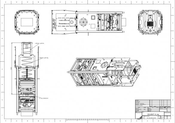 Výkres družice VZLUSat-1 Autor: VZLÚ