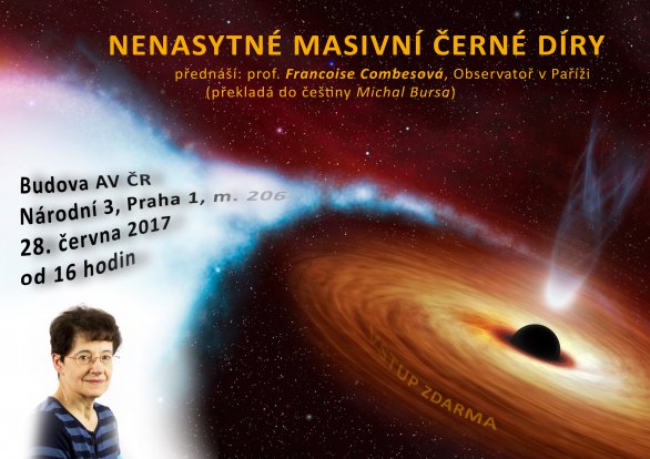 Přednáška Nenasytné masivní černé díry prof. Francoise Combesové 28. června 2017 od 16 hodin. Autor: AsÚ AVČR.