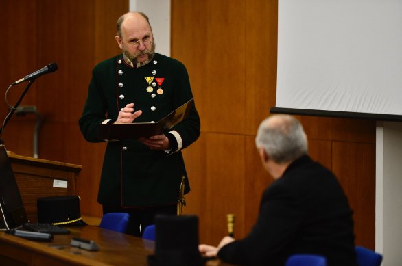 Scénka schvalování stanov ČAS na c.k. místodržitelství byla v podání Jana Zahajského a Jaromíra Jindry opravdu výborná. Autor: David Malík.