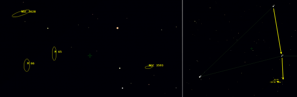 Přehledová mapka k vyhledání trojice galaxií ve Lvu