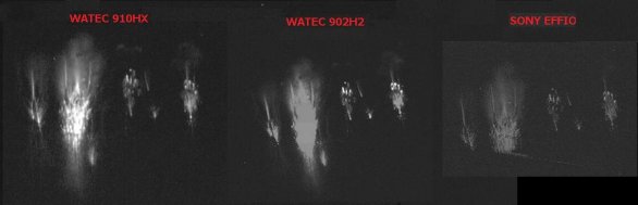 Rozdíly v kamerách na složeném snímku při pozorování stejné skupiny Red sprites o velmi blízké Autor: Martin Popek