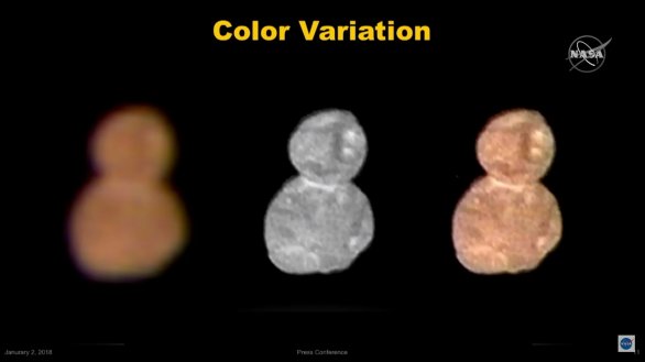 Barevné variace povrchu Ultima Thule Autor: NASA/JHUAPL/SWRI