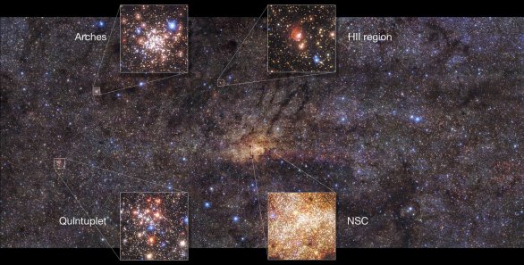 Střed Galaxie na snímku ESO/VLT + HAWK-I Autor: ESO/Nogueras-Lara et al.