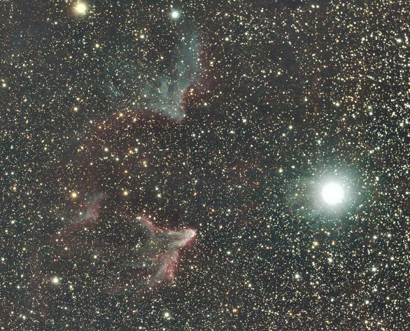 Mlhovina u hvězdy gamma Cas. Autor: Vít Levinský, Roman Ponča