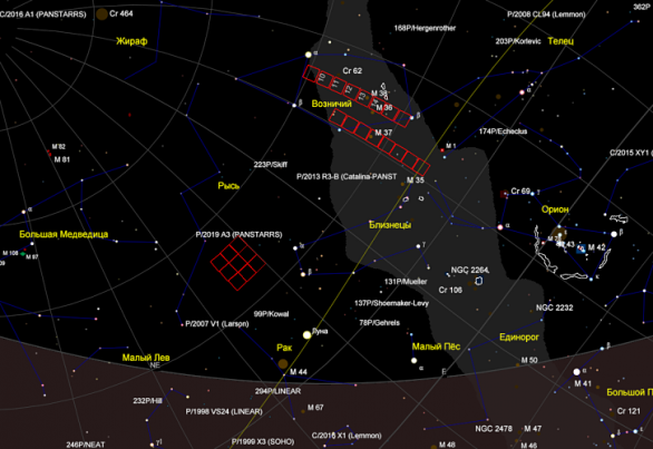 Plán pozorovaní na noc z 29. na 30. augusta 2019. Autor: Genadij Borisov