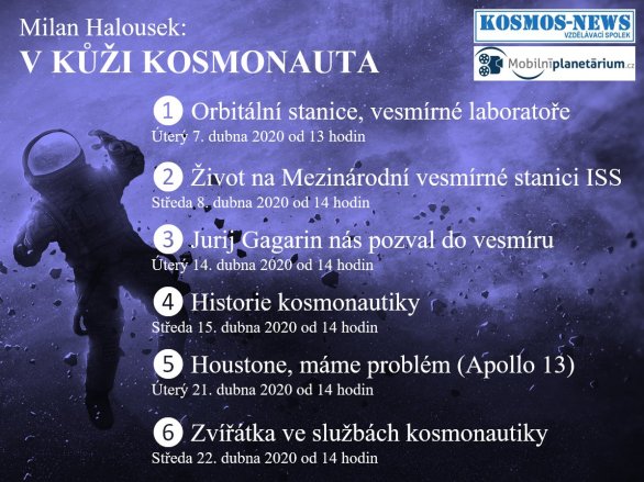 V kůži kosmonauta - online přednášky Milana Halouska