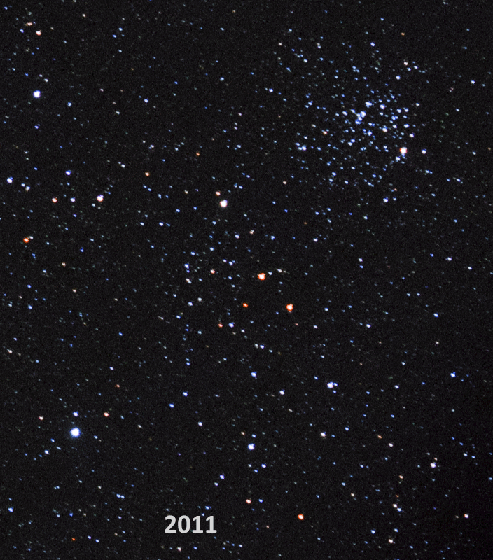 Nova Cas 2021 u M52 - srovnání se snímekm z roku 2011 Autor: Martin Gembec