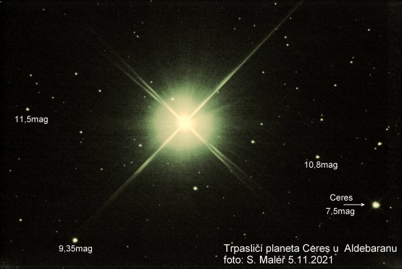 Trpasličí planeta Ceres u Aldebaranu Autor: Stanislav Maléř