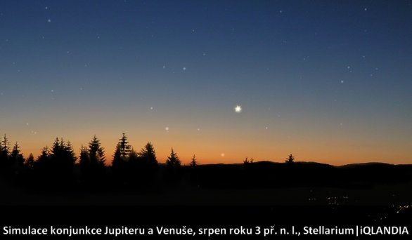 Betlémská hvězda - konjunkce Jupiteru a Venuše v roce 3 př. n. l. ? Autor: Martin Gembec/iQLANDIA