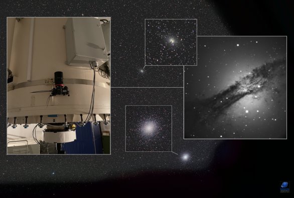 První světlo z nově rekonstruovaného dalekohledu E152. ESO, La Silla, Chile Autor: Zdeněk Bardon
