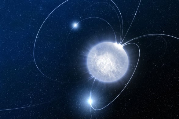 Neutronové hvězdy mají mimořádně silná magnetická pole. Umělecká představa Autor: ESO/L. Calçada