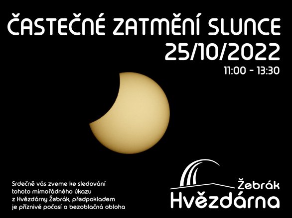 Částečné zatmění Slunce 25. 10. 2022 na Hvězdárně Žebrák