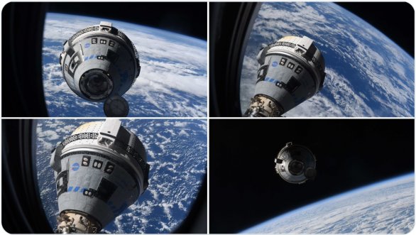 Starliner přilétající k ISS 20. 5. 2022 Autor: Twitter/Samantha Cristoforetti